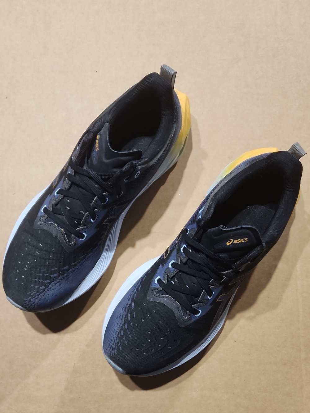 ASICS Novablast 4 Black Thunder Blue Running Shoes 1011B693 Men's Sz 11.5 - Picture 3 of 8